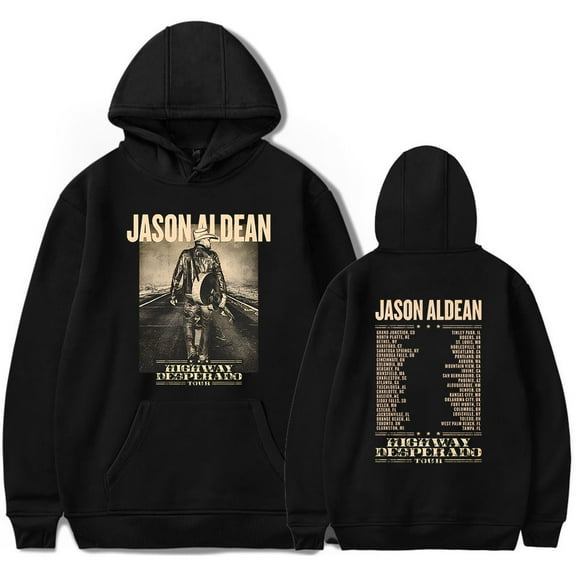 Jason Aldean Highway Desperado Tour Hoodies for spring and autumn, men's and women's fashionable casual hooded sportswear clothing