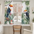 thumbnail image 3 of Sheer Curtain 63 Inch Length 2 Panels Light Filtering Window Curtain Tropical Botanical Sheer Voile Curtains Rod Pocket Window Treatment for Kitchen Living Room Palm Banana Leaf Toucan Green, 3 of 5