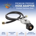 thumbnail image 3 of Flame King 2-FT Y-Splitter Propane Regulator Double Hose Outlet Fits QCC/Type1 Connections, 3 of 8