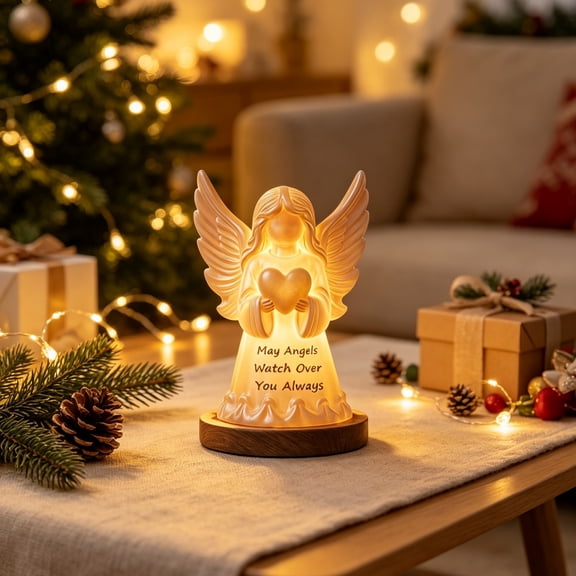 Eolstice Angel Shaped Resin Decor Lamp, Warm Inviting Christmas Ambience, Holiday Party and Family Decoration, Xmas Gift for Home Indoor
