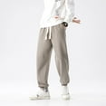 thumbnail image 3 of SWSMCLT Men's Snow Sweatpants Cotton Comfy Pants Drawstring Joggers Soft Winter Fashion Athletic Pocket Grey Medium, 3 of 4