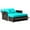 Turquoise, variant on Costway Patio Rattan Loveseat Set Daybed Lounge Storage Ottoman Side Tables Adjust