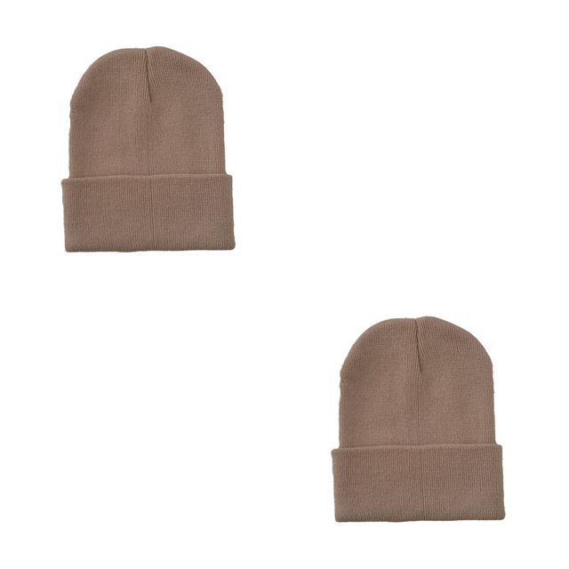 Minnieouse Beanie Caps Cuffed Knitted Uisex Hats Skullcap Protección para la cabeza Elástico Casual Skullies Ropa Otoño Invierno beige beige 2piezas Minnieouse CBP300109