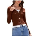 thumbnail image 2 of Xuyuer Women's Dressy Casual Lace Blouse Long Sleeve Button Up Shirts Tops Spring Fall Fashion Clothes, 2 of 7