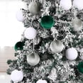 thumbnail image 6 of Green Velvet Tree Ornaments - 15pcs Shatterproof Balls for Xmas Trees Decorations - Multicolor Emerald Sage Green White, 80mm 3.15inch, 6 of 12