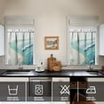 thumbnail image 2 of Vintage BlueGreen Marble Pattern Tier Cafe Curtains for Bathroom Living RV Rod Pocket Window Drapes 2 Panels Set 28"x36" 2 Panels Window Treatment Tiers, 2 of 4