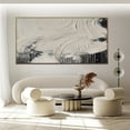 thumbnail image 3 of Large black wall art canvas black and white abstract line painting modern minimalist wall art contemporary textured wall art decoration,(41*81cm)16*32 Inches,Unstretched,Frameless, 3 of 4