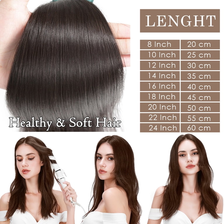24 Inch Real Human Hair Clip-In Extensions, 2 Pack 220g, Remy Hair Amazon.com : LUVME Seamless Yaki Straight Clip in Hair  main image 4