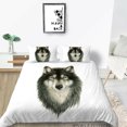thumbnail image 1 of Quilt Cover Children Baby Home Textiles White Background Bedding Cover Set Wolf Printed Home Bed Set,Full (80"x90"), 1 of 4