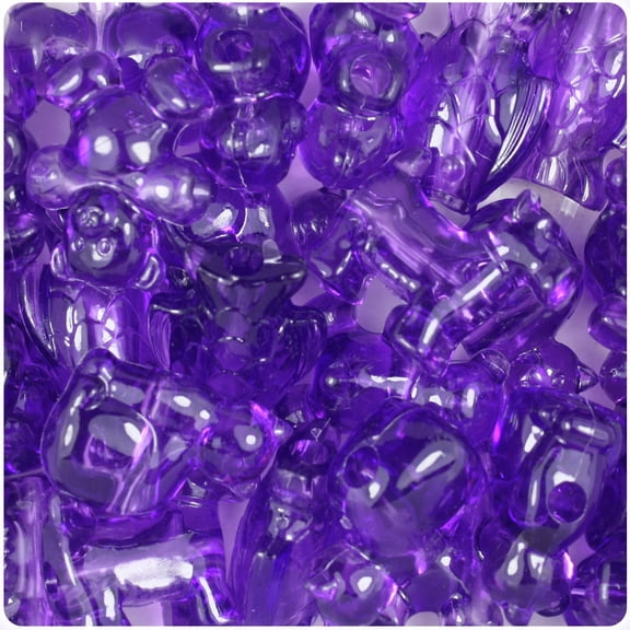 BeadTin Amethyst Transparent Pet Parade Pony Beads (2oz)