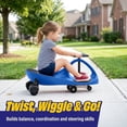 thumbnail image 4 of Lil’ Rider Wiggle Car for Kids with LED Wheels- Swing Car Ride on Toys for Ages 3+, Blue, 4 of 7