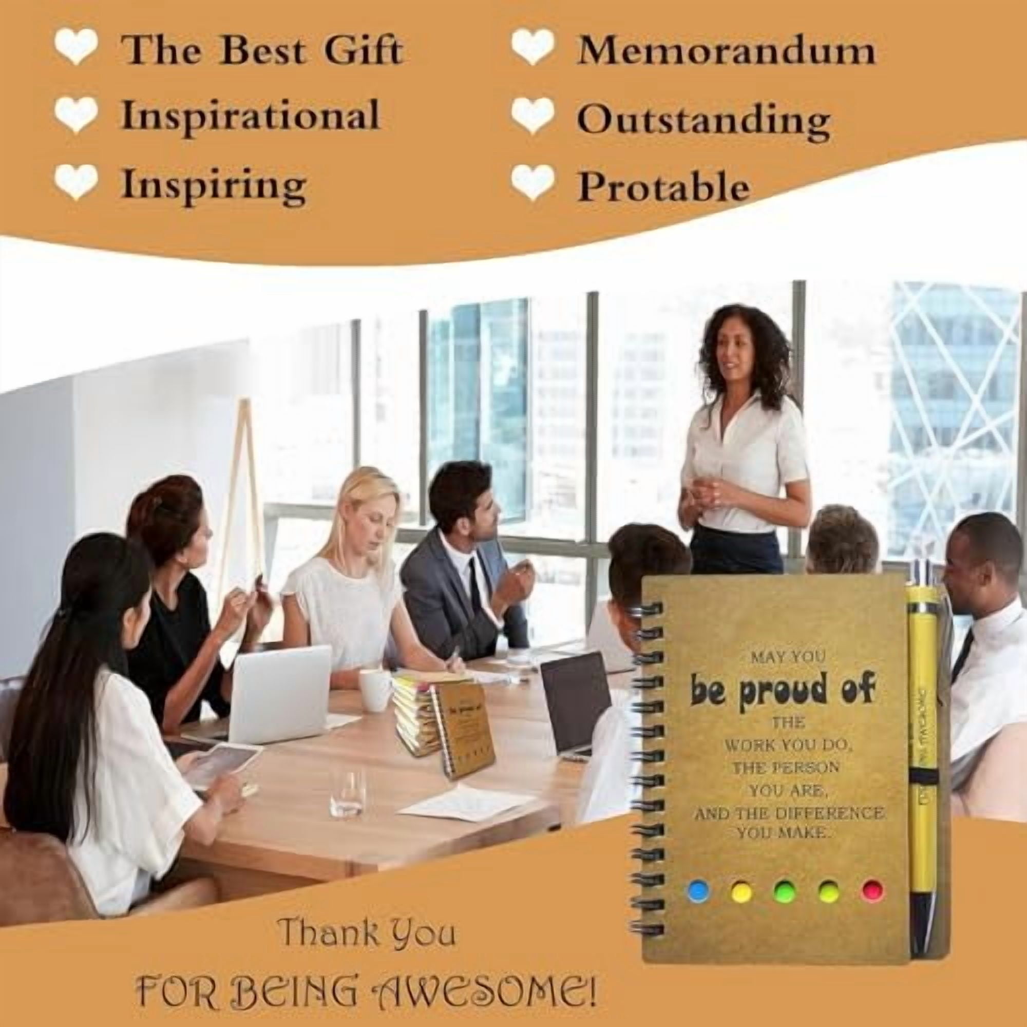 2025 Inspirational Spiral Notebook 30 Sets Portable Employee Appreciation Gifts Bulk Journals with Sticky Note Pen for Teachers Students Friends Colleagues Volunteer Nurse and Family Thank You Gifts