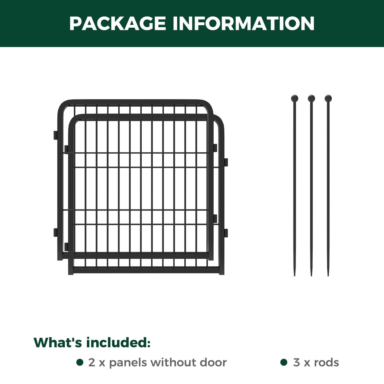 FXW Rollick Dog Playpen for Yard, RV Camping, 24 inch 4 Panels for Puppy and Small Dogs│Patented, Black