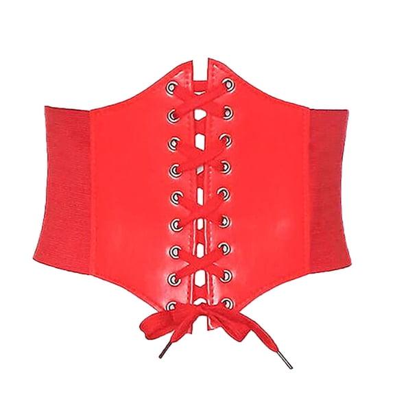 Women Lace Up Boned Corset Belt Wide Jacquard Waistband for Dresses Ladies Simple Waistbelt Wide with Fashion Decor Accessory for Casual Formal Outfit Waistband