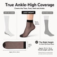 thumbnail image 4 of 10 Pairs Black Women's Silky Anti-Slip Cotton Sole Sheer Ankle High Tights Hosiery Socks Reinforced Toe 10 Pairs Women's Ankle High Sheer Socks, 4 of 9