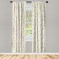 thumbnail image 3 of Ambesonne Botanical Curtains, Autumn Leaves and Plants, Pair of 28"x95", Multicolor, 3 of 5