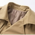 thumbnail image 6 of zfhfof Mens Trench Coat Notched Lapel Double Breasted Mid Long Jacket Fall Casual Windbreaker Overcoat with Pockets, 6 of 8