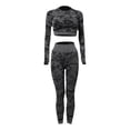 thumbnail image 2 of Mallas deportivas de manga larga para mujer, trajes de Yoga con estampado de camuflaje, trajes de entrenamiento sin costuras para correr, gimnasio, Fitness, 2 uds., 2 of 5