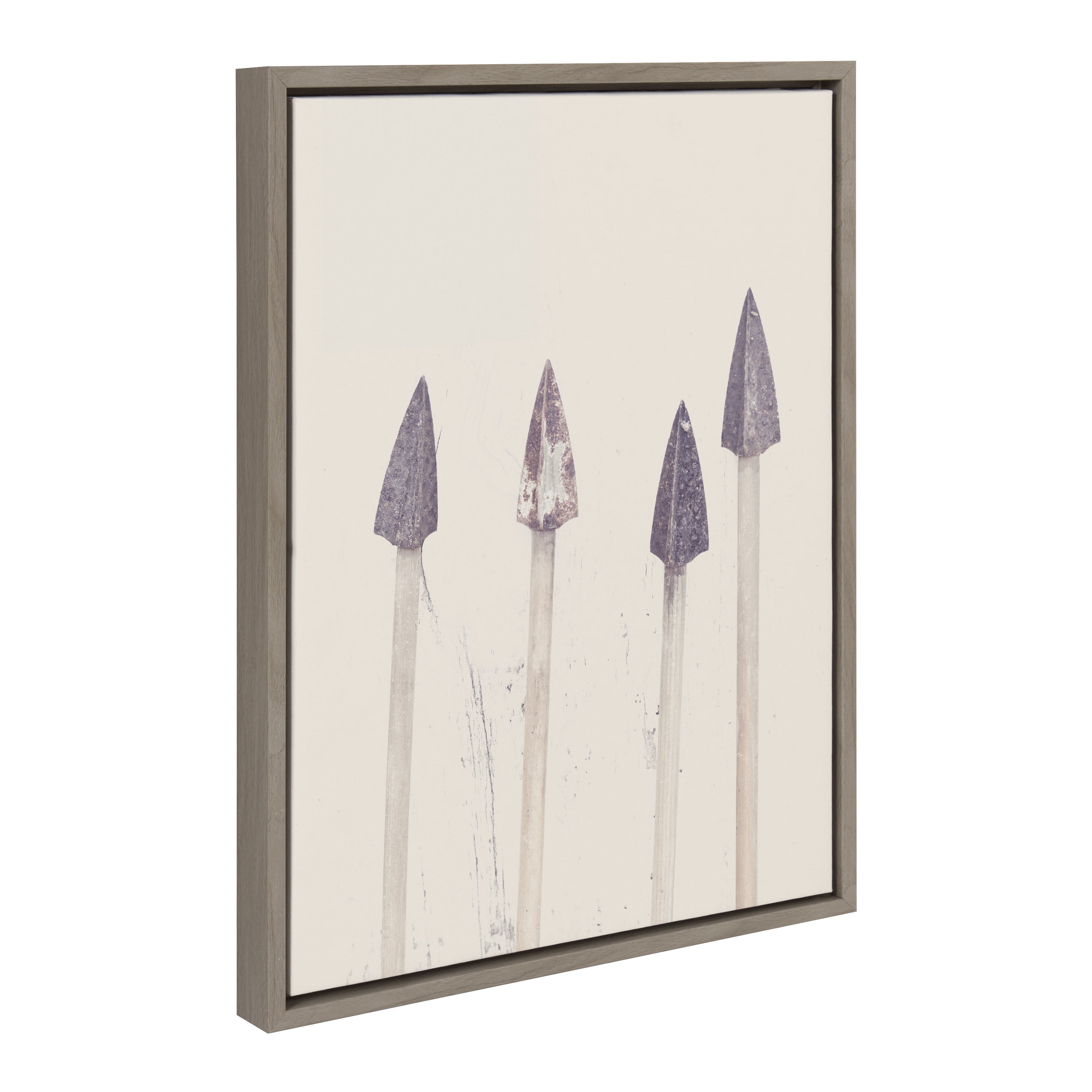 Kate and Laurel Sylvie Broadhead Framed Canvas Wall Art by Emiko and Mark Franzen of F2Images, 18x24 Gray, Boho-Chic Art for Wall