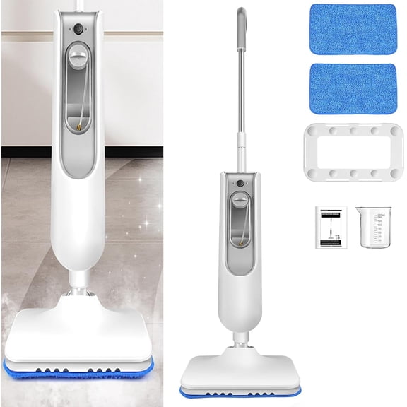 LAFAYTTE Steam Mop with Detachable Handle for Tile, Hardwood,  Marble, Carpet, 400ML Water Tank, 189in Cable Steam Cleaner with 2 Mop Pads