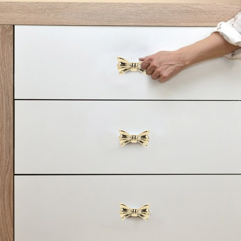 gold bow hardware for dresser SHENGDING Gold Bow Pulls for Drawers Solid Bow Cabinet Bow Knobs for Dresser  Bow Drawer Pulls Decorative Handle Kitchen Cabinet Knobs Dresser Drawer  Hardware (4 Pieces)