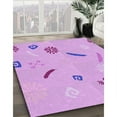 thumbnail image 3 of Ahgly Company Machine Washable Indoor Round Transitional Heliotrope Purple Area Rugs, 3' Round, 3 of 7