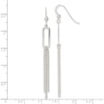 thumbnail image 3 of Sterling Silver Oval And Chain Dangle French Wire Earrings (67.6 X 5.6) Made In India qe16048, 3 of 5