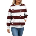 thumbnail image 6 of Zysthvn Pullover Sweatshirts for Women Plus Size Striped Casual Winter Womens Sweatshirts Long Sleeve with Pockets Crewneck Tops, 6 of 7