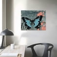 thumbnail image 4 of Nawypu  Teal Butterfly Canvas Wall Art Love Laugh Live Sign Painting Picture Gray Print Artwork for Bedroom Living Room Bathroom Decoration Framed Ready to Hang, 4 of 6