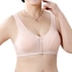 thumbnail image 3 of Gibobby Brasier sin Varilla Sujetador con aros de talla grande con correa para el hombro ajustable con copa moldeadora de botón frontal Sexy para mujer(Beige,46), 3 of 5