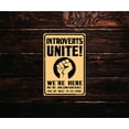 thumbnail image 2 of Introverts Unite 12" x 8" Funny Tin Sign, 2 of 5