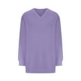 thumbnail image 3 of Oversized V Neck Sweatshirts for Women with Pockets Casual Long Sleeve Loose Pullover Tops T-Shirts 2024 Fall Clothes, 3 of 6