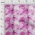 thumbnail image 2 of oneOone Rayon Pink Fabric Abstract Face Craft Projects Decor Fabric Printed By The Yard 56 Inch Wide, 2 of 4
