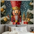 thumbnail image 2 of Pratyus Nutcracker Christmas Tree Snowfall Tapestry Wall Hanging for Bedroom Living Room Dorm Decoration Short Plush Fabric Without Fading 40x30inch, 2 of 6