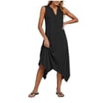thumbnail image 5 of Admvng Womens Dress V Neck Sleeveless Asymmetrical Hem Summer Comfy Dress, 5 of 8