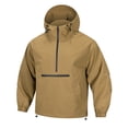 thumbnail image 4 of Sewkxo Rain Jacket Men Quarter Zip Pullover Waterproof Lightweight Windbreaker Hooded Raincoat for Outdoor Hiking Running,Brown 3XL, 4 of 4