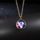 thumbnail image 4 of Collar con colgante retro de doble cara luminoso cósmico de nebulosa galáctica de moda de estilo europeo y americano, collar creativo con estrella cósmica, 4 of 6