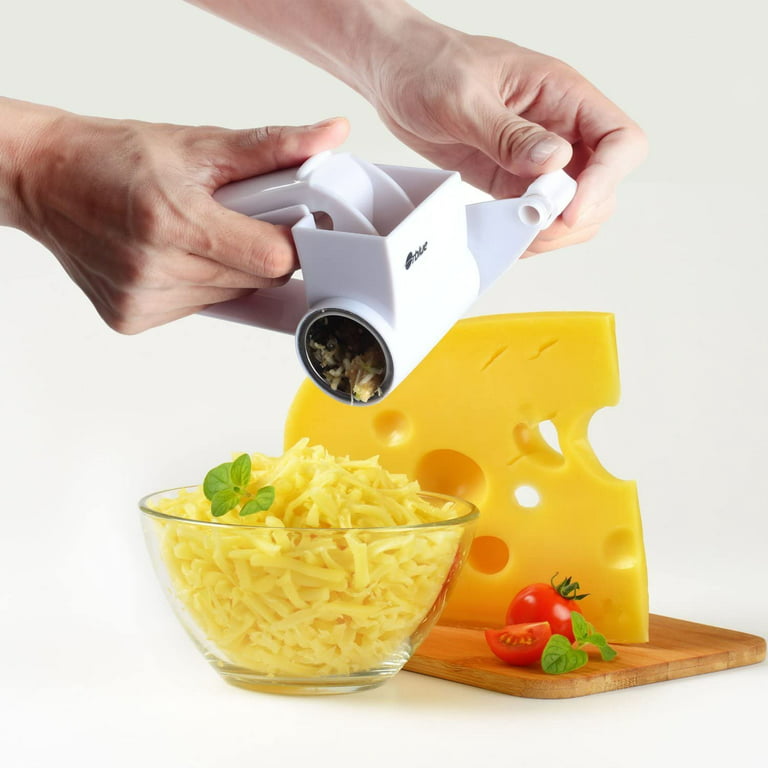 Handheld Rotary Cheese Grater For Cheese Nuts Vegetables Chocolate White NEW