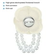 thumbnail image 3 of Uxcell Fabric Camellia Flower Brooch Elegant Pearl Tassel Pin Floral Corsage Bracelet Dual Use for Women, White,2 Pack, 3 of 7