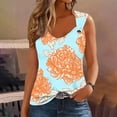 thumbnail image 2 of Women Summer Tank Tops Floral Print T-Shirt Sleeveless Scoop Neck Blouses O Ring Shoulder Tanks Loose Fitting Camisole Funny Graphic Tee Vests Clothes, 2 of 4