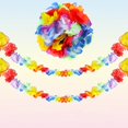 thumbnail image 7 of Tnobhg Hawaiian Leis Necklace Colorful Faux Silk Flower Lei Decoration Summer Fake Flower Necklace Beach Pool Party Decorations Supplies, 7 of 7