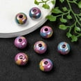 thumbnail image 6 of Handmade Porcelain European Beads Large Hole Beads Pearlized Rondelle Orchid 12x9mm Hole: 4mm, 6 of 7