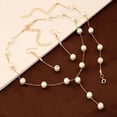 thumbnail image 3 of Gold Silver Color Sweet Necklace Faux Pearl Y Pendant Necklace Earring Jewelry Sets Wedding Jewelry Women Fashion, 3 of 7