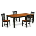 thumbnail image 2 of East West Furniture Logan 5-piece Wood Table and Dining Chairs in Black/Cherry, 2 of 4