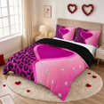 thumbnail image 2 of Erosebridal Leopard Heart Diamond Jewelry Duvet Cover King for Girls, Glamorous Animal Print King Bedding, Black Reversible 3-Piece 1 Duvet Cover and 2 Pillowcases, 2 of 7