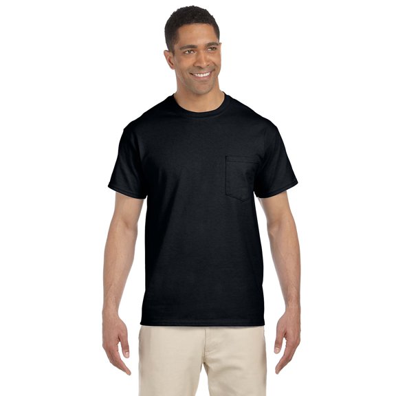 GILDAN G230 ADULT ULTRA COTTON 6 OZ. POCKET T-SHIRT, Black, 2X, Pack Of 6, Mens T-Shirts