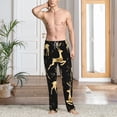 thumbnail image 6 of Lsque Christmas Gold Deers Print Men's Pajama Pants, Lounge Pant - Comfortable Home Wear,Elastic Waistband, Stylish Design-Medium, 6 of 9