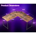thumbnail image 3 of FeGemax 51 Inch L Shaped Gaming Desk, Corner Table Sturdy Workstation for Home Office, Writing, Gaming, Computer Desk for Small Space, Easy Assembly, Rustic Brown, 3 of 8