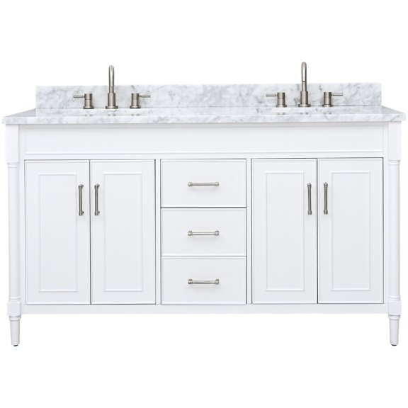 Avanity BRISTOL-VS61-WT-C Bristol 60" Free Standing Double Basin Vanity Set - White