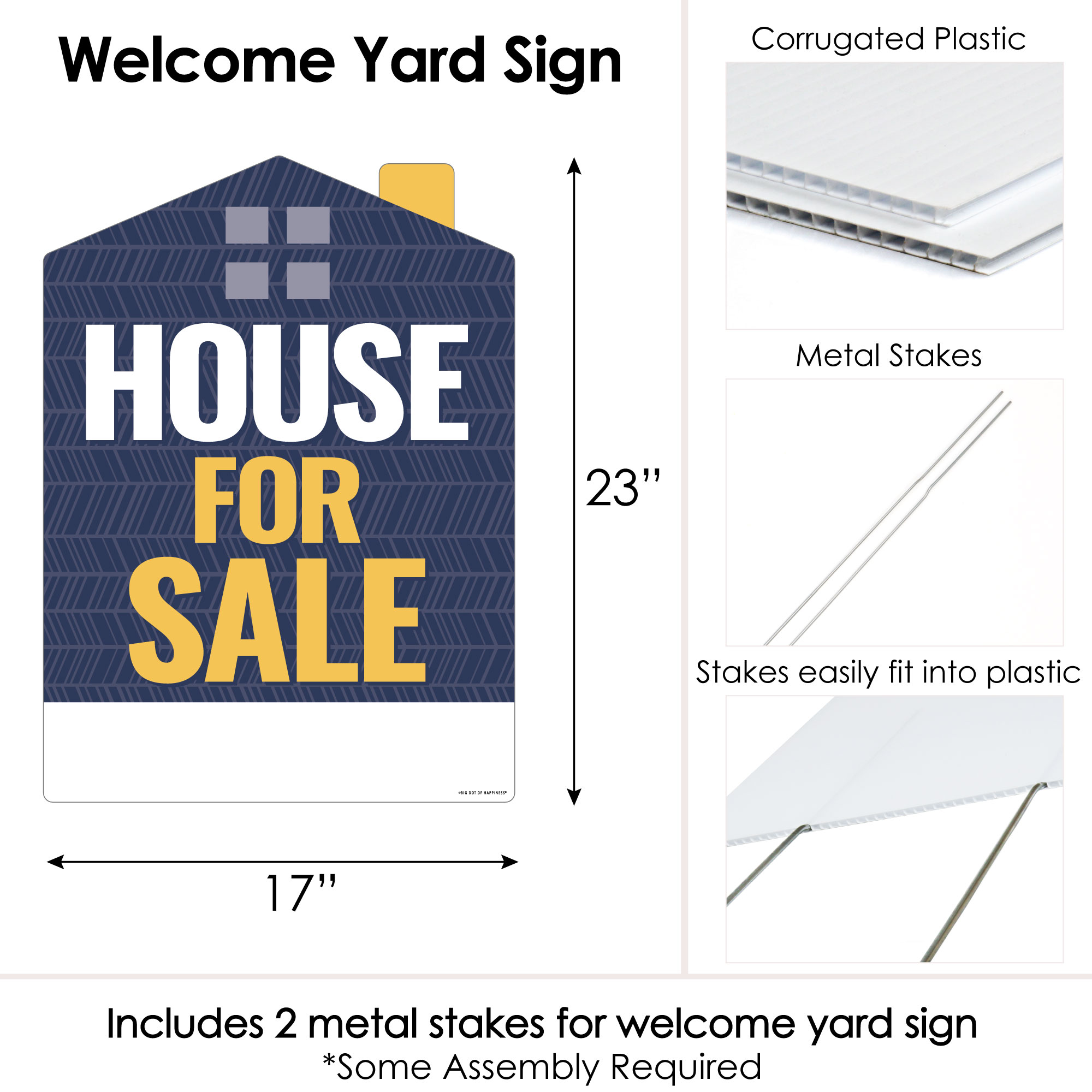 Big Dot of Happiness House For Sale Sign - Welcome Yard Sign